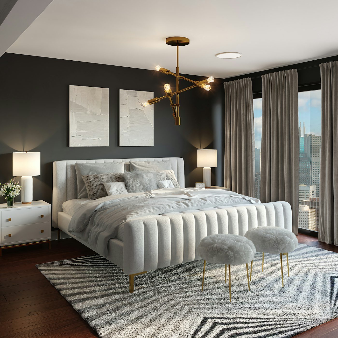 Fresh bedroom and living space maintained for VIP clients